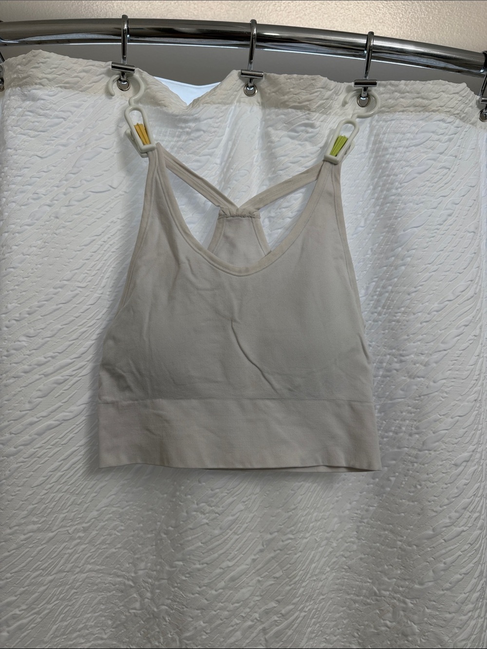 Zella Light Beige Seamless Crop Sports Bralette
